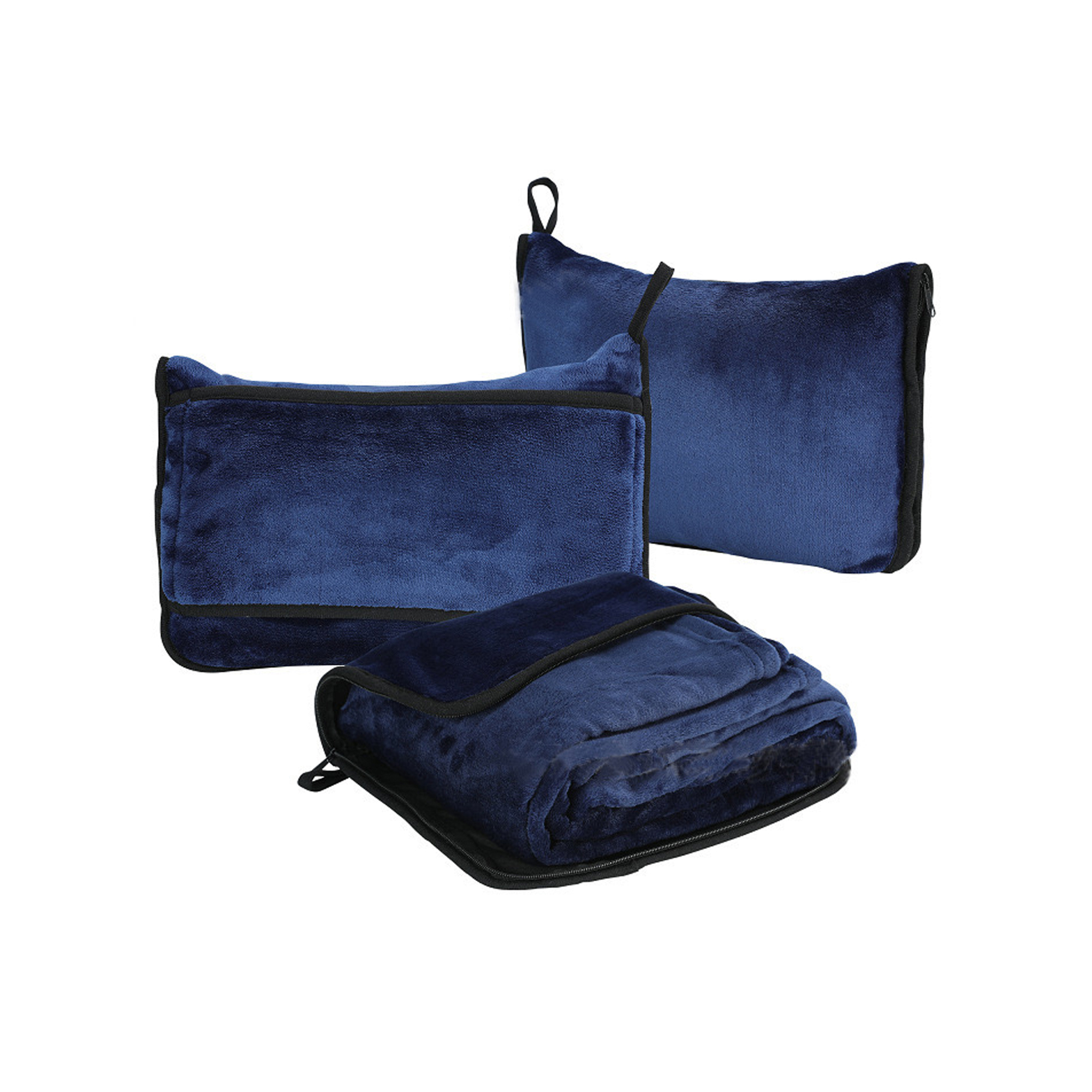 Foldable Flannel Travel Blanket with Embroidered Pouch 8