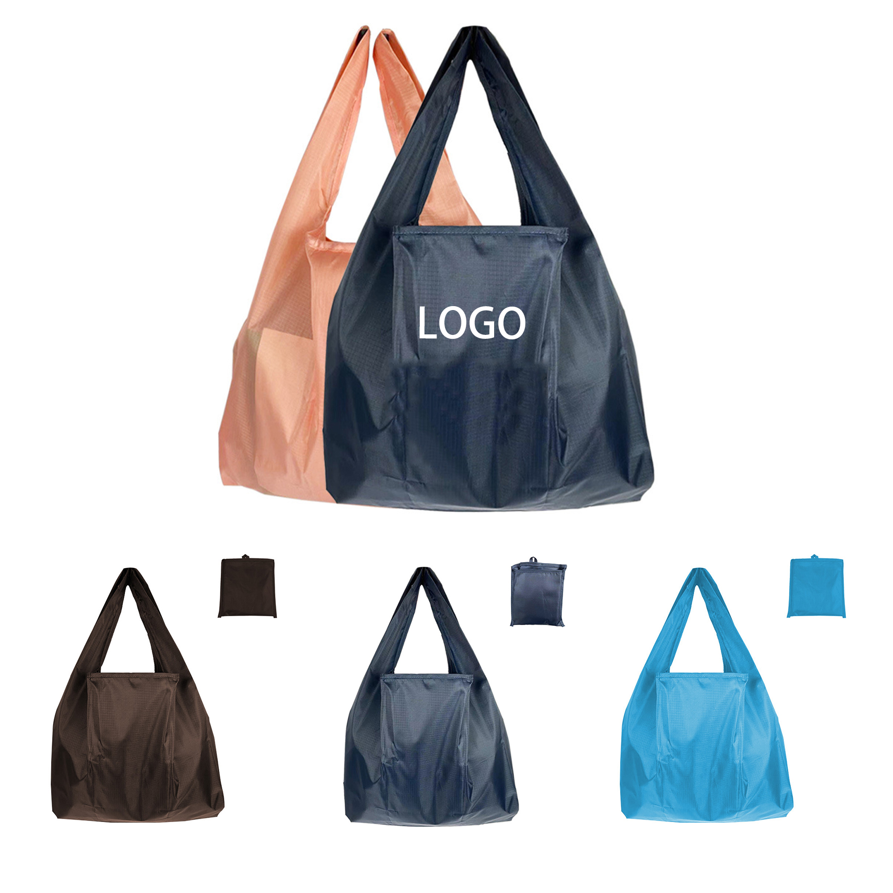Foldable Polyester Grocery Bags, custom tote bag with logo imprint 2