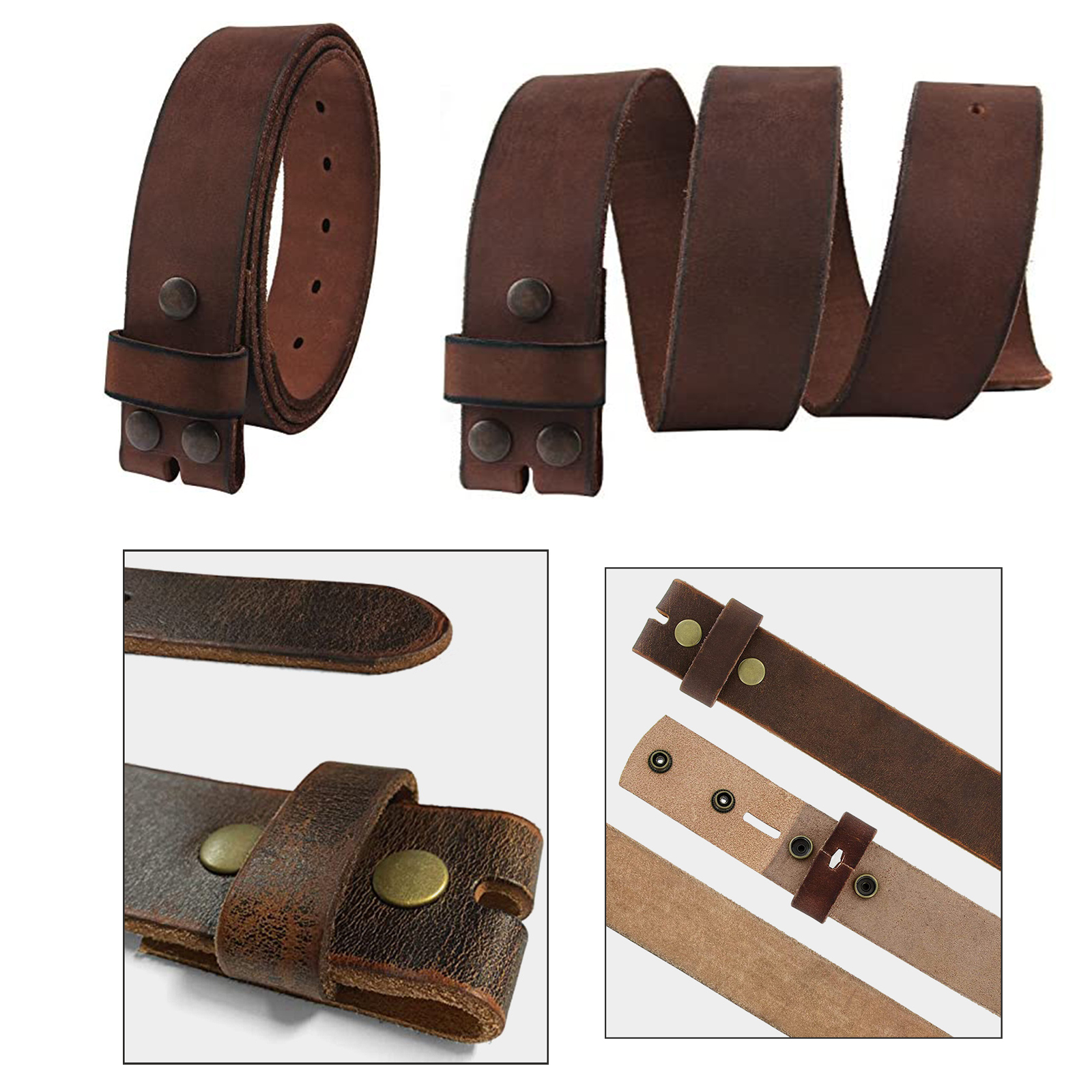 1 1/2" Mens Full Grain Leather Belt 2