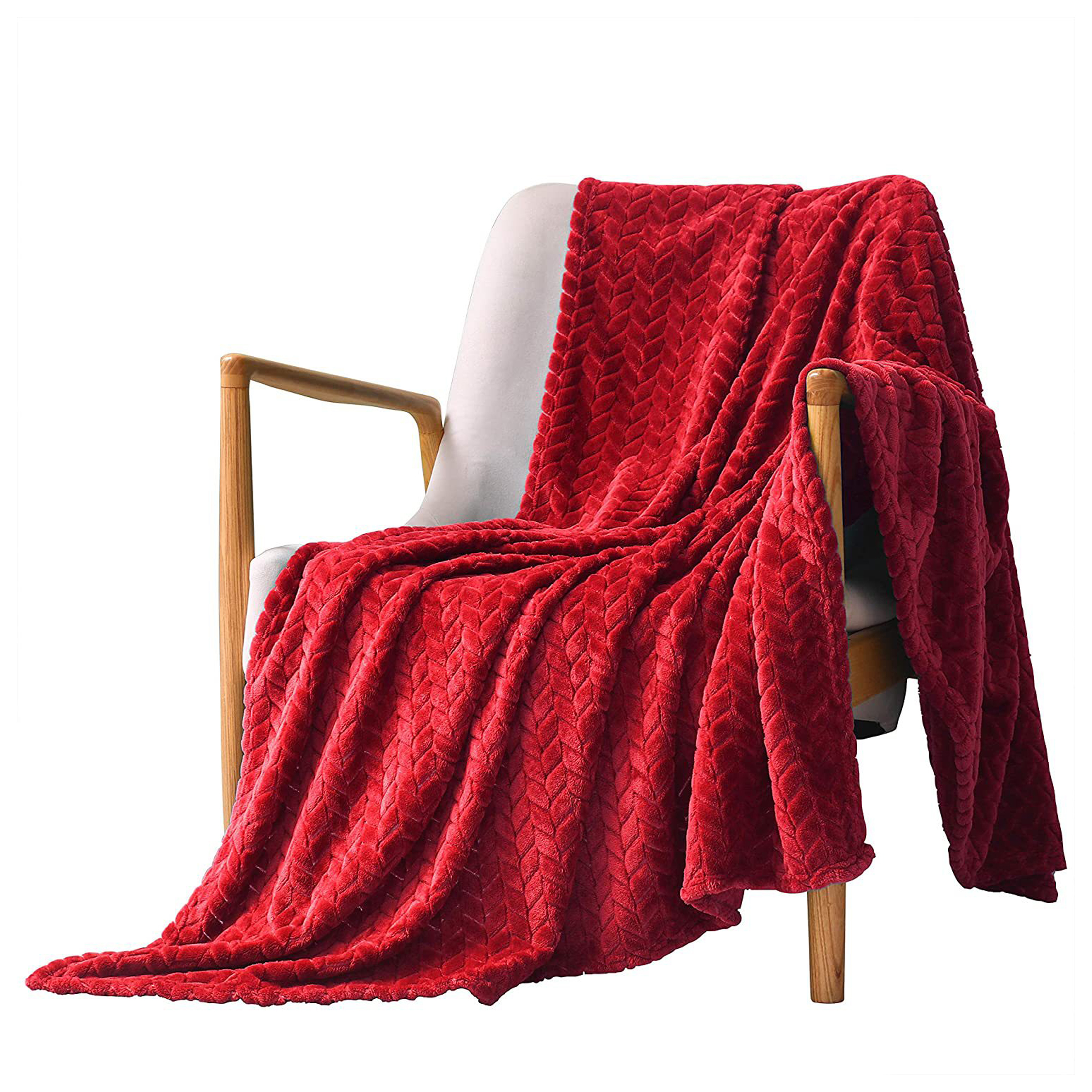 Polyester Simple Solid Color Sofa Blanket 4