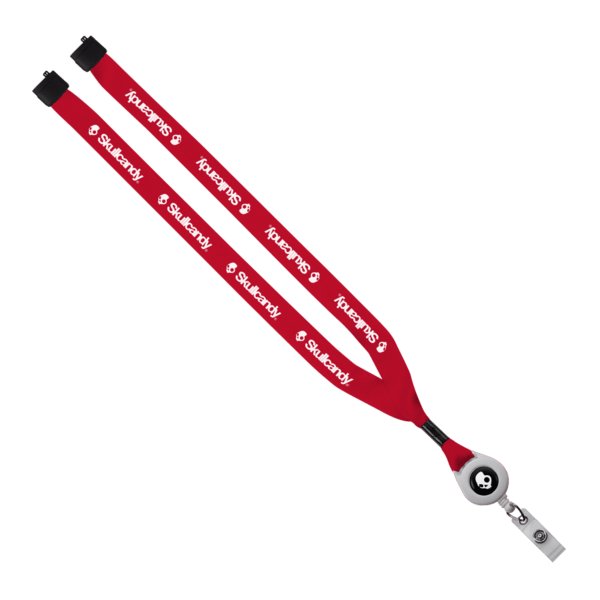 3/4" Polyester Lanyard with Metal Crimp & Retractable Badge Reel 409