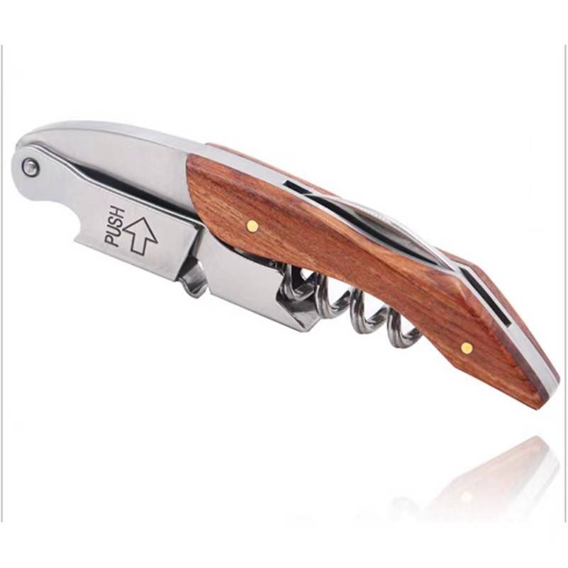 Wood Handle Screw Corkscrew Portable Bottle Openers 2