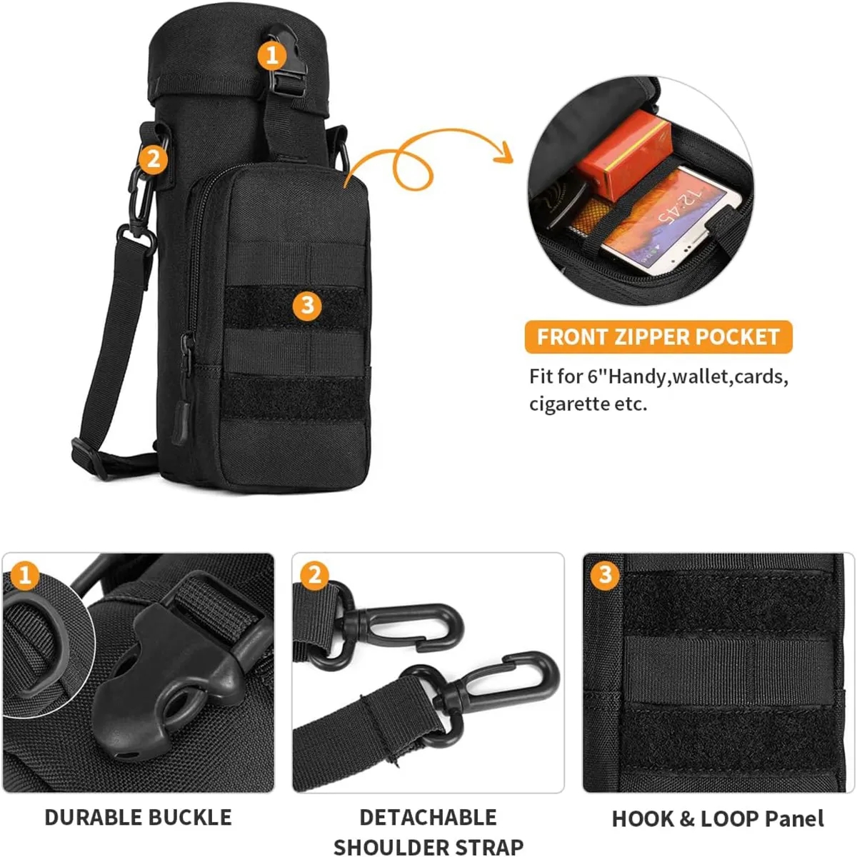 Tactical Kettle Bag Bottle Holder Outdoor Hiking Pouch 4