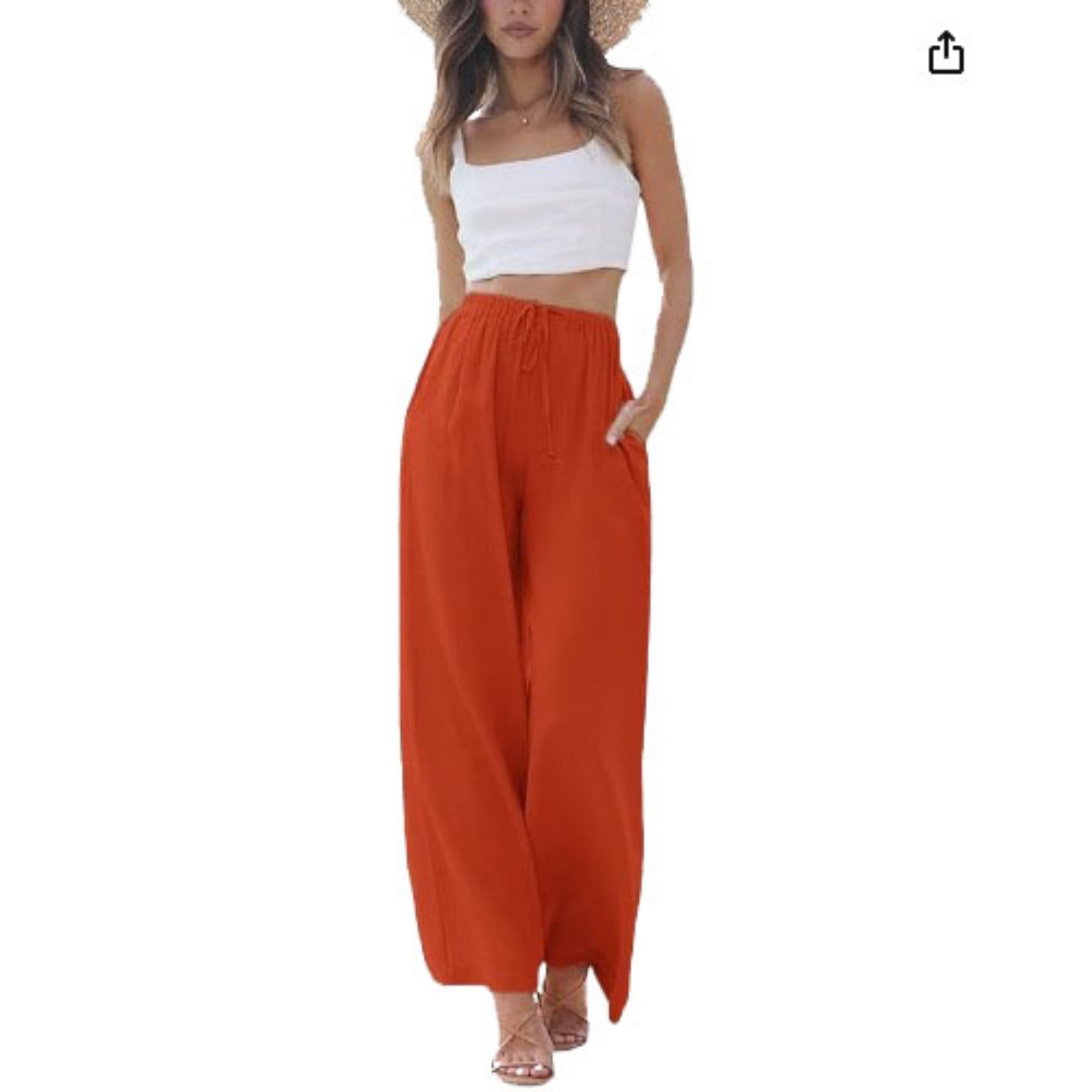 Women's Linen Summer Palazzo Pants 10