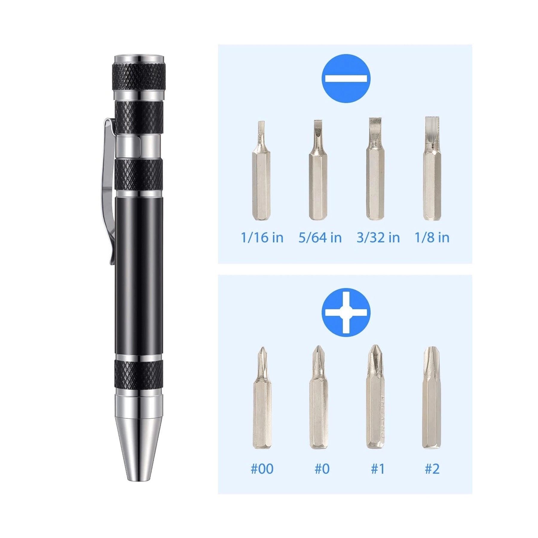 8-in-1 Aluminum Tool Pen With Screwdriver 3