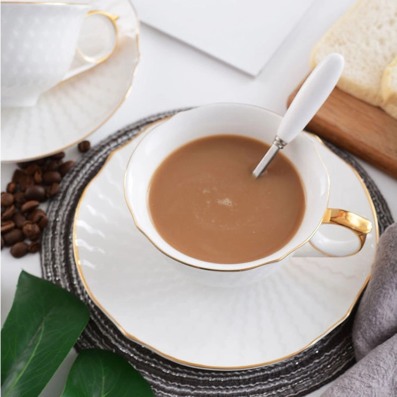 Custom 8 oz Coffee Cups with Gold Trim 6