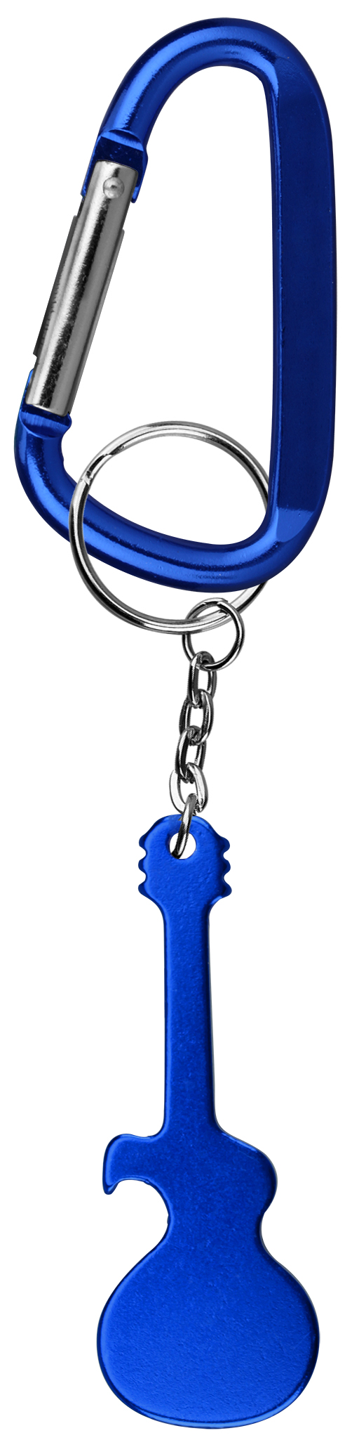 Guitar Shaped Aluminum Bottle Opener with Key Chain & Carabiner 4