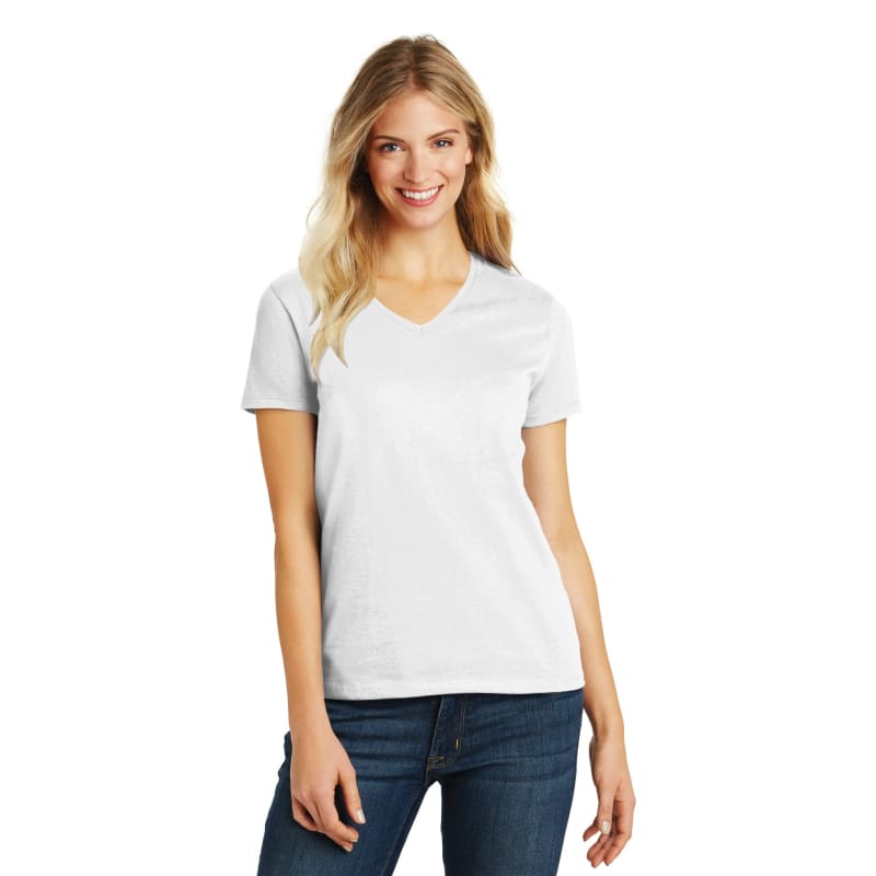 District Women's Perfect Blend CVC V-Neck Tee. 25