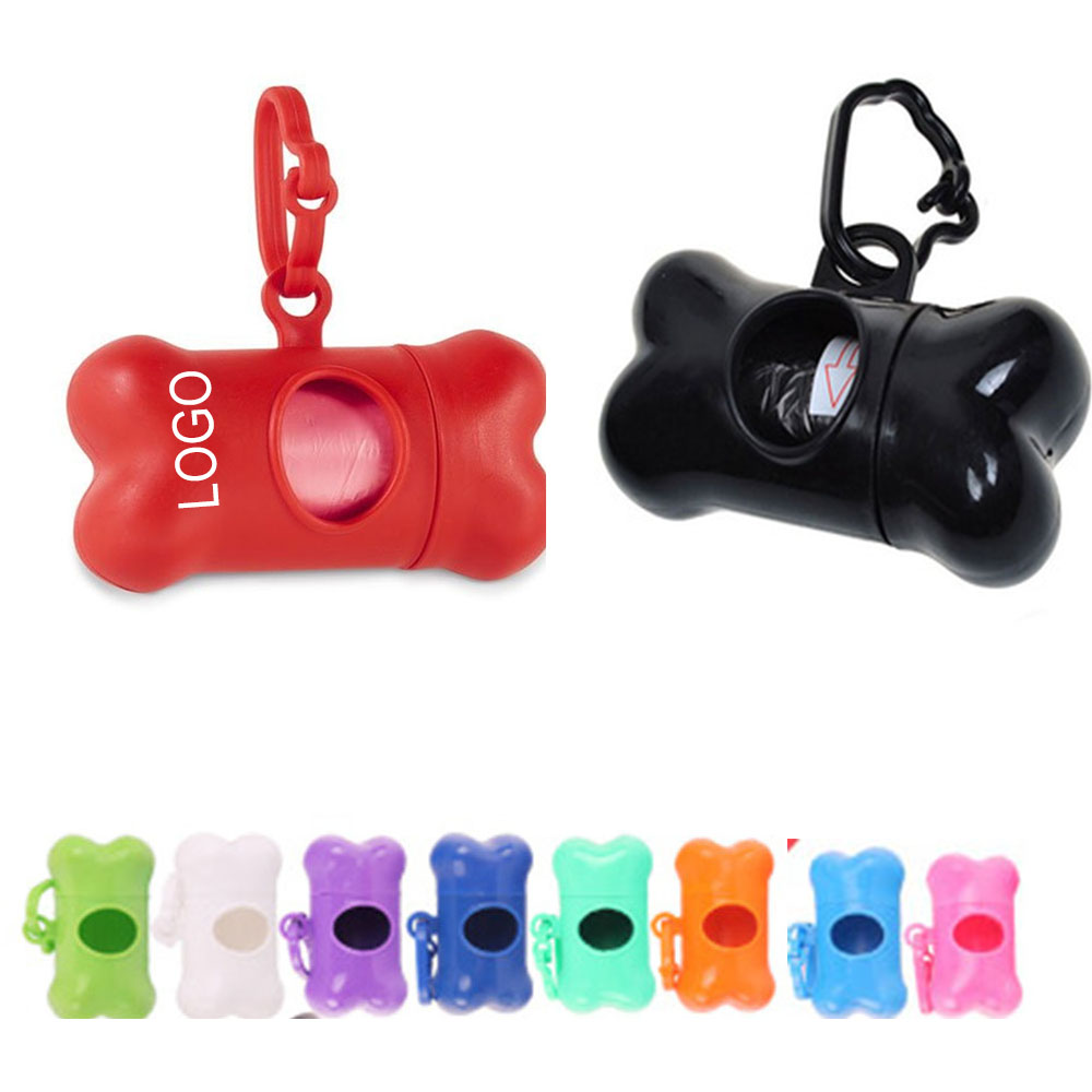 Dog Bone Shaped Pet Waste Storage with 1 Roll Garbage Bag 2