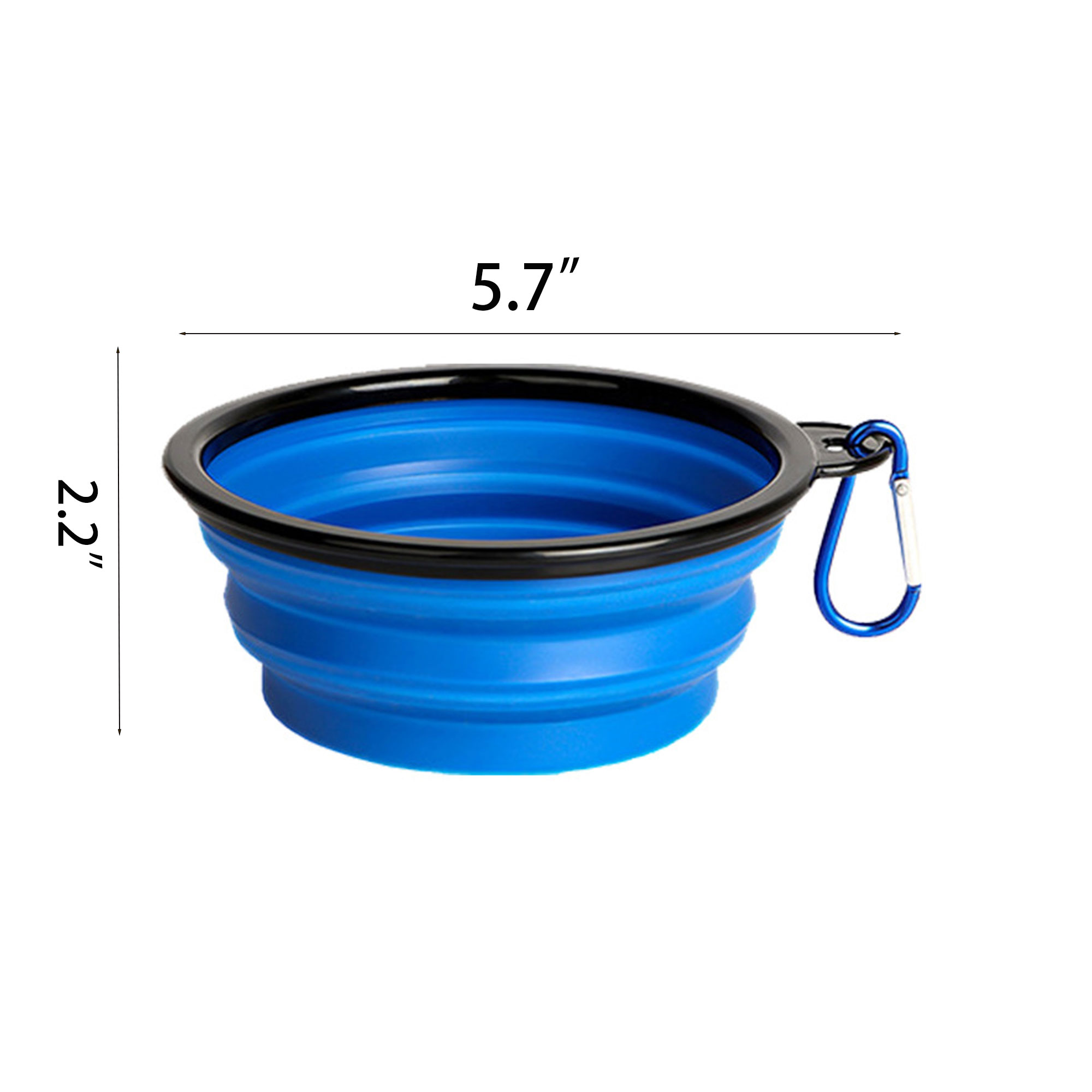 Foldable Dog Bowl with Carabiner Clip 2