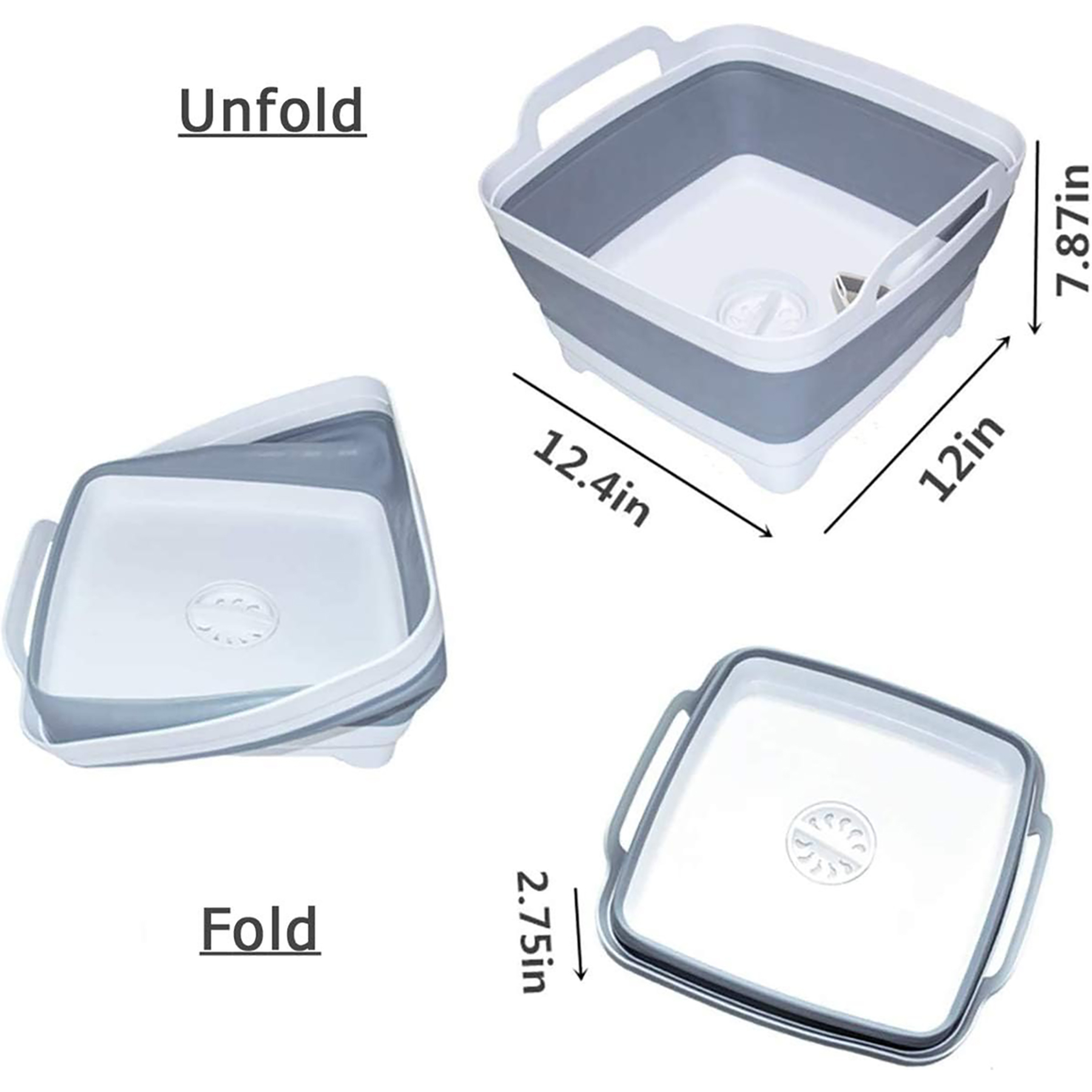CollapsibleDish Basin with Carry Handles 1