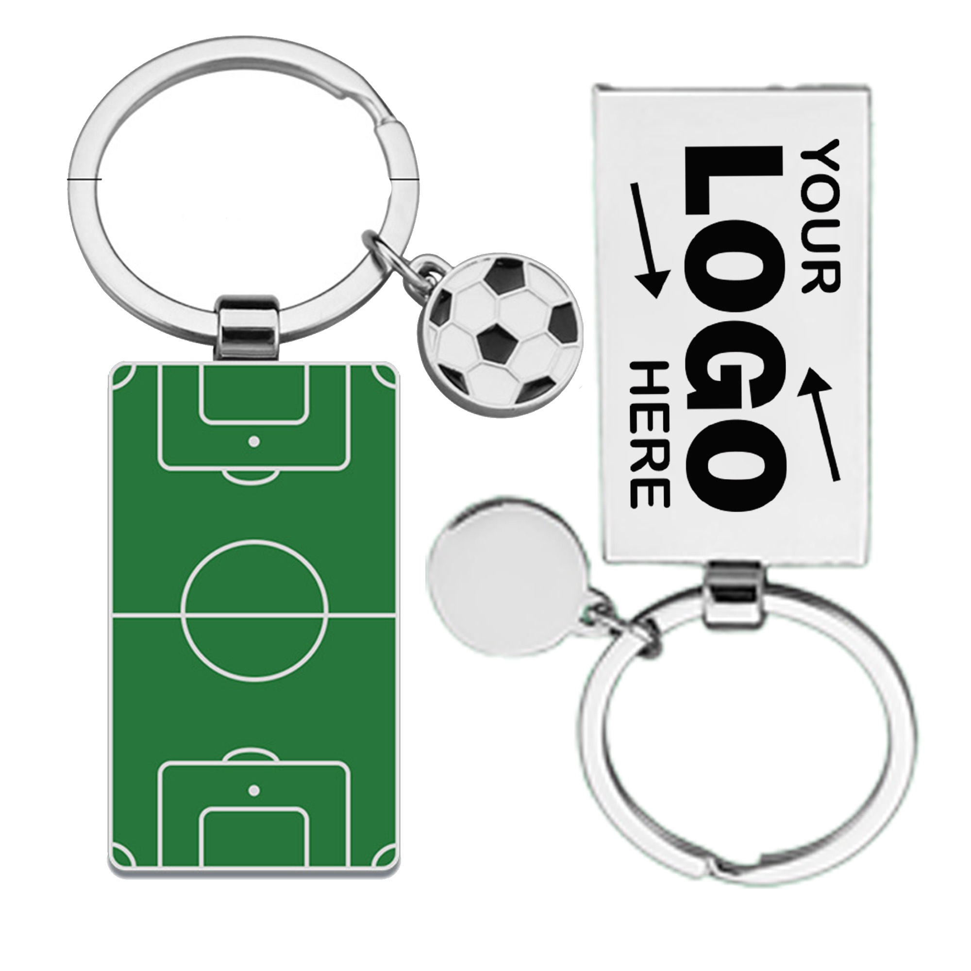 Soccer Pitch And Ball Themed Team Sports Souvenir Keychain Pendant 2