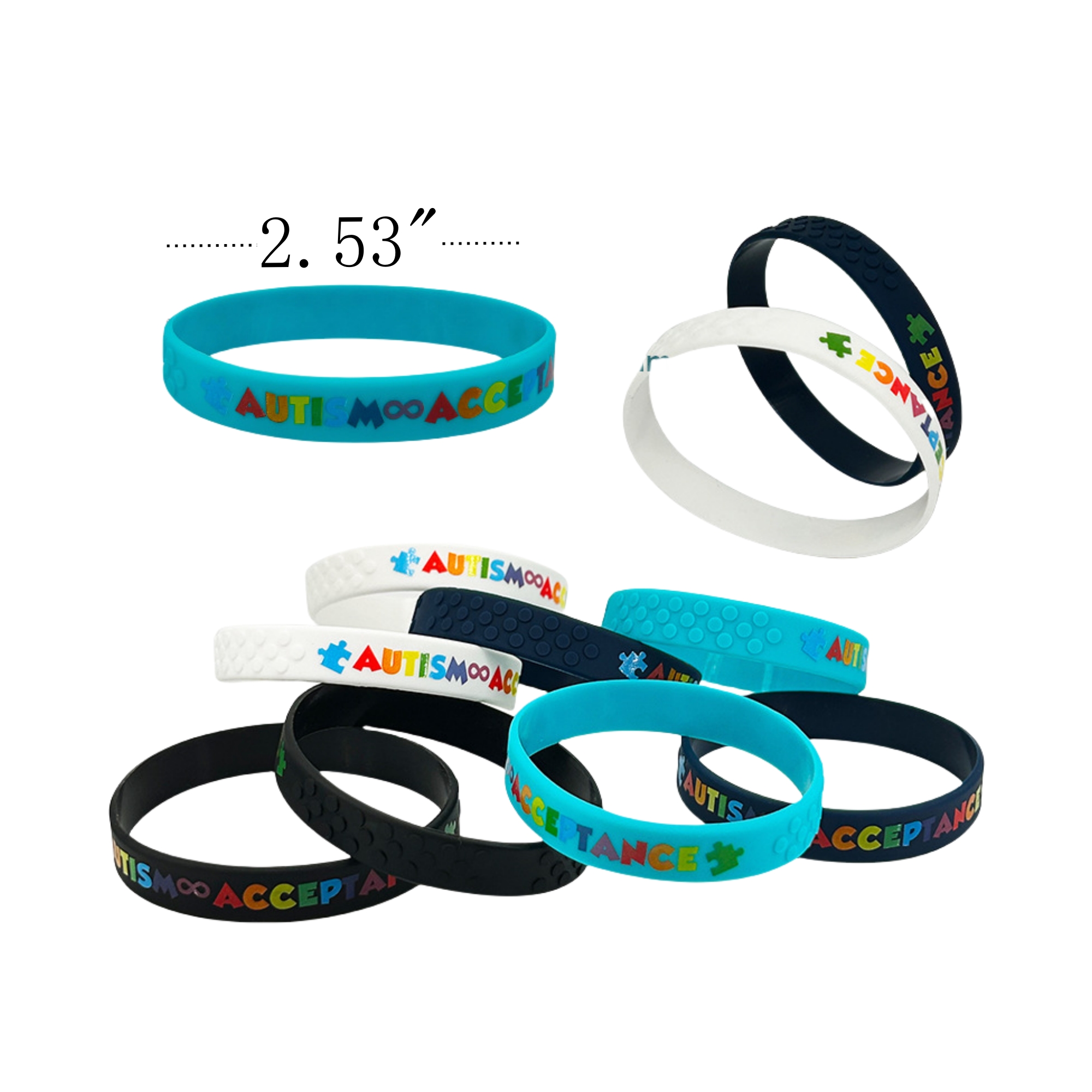 Debossed Concave Shape Silicone Colored Wristband 1