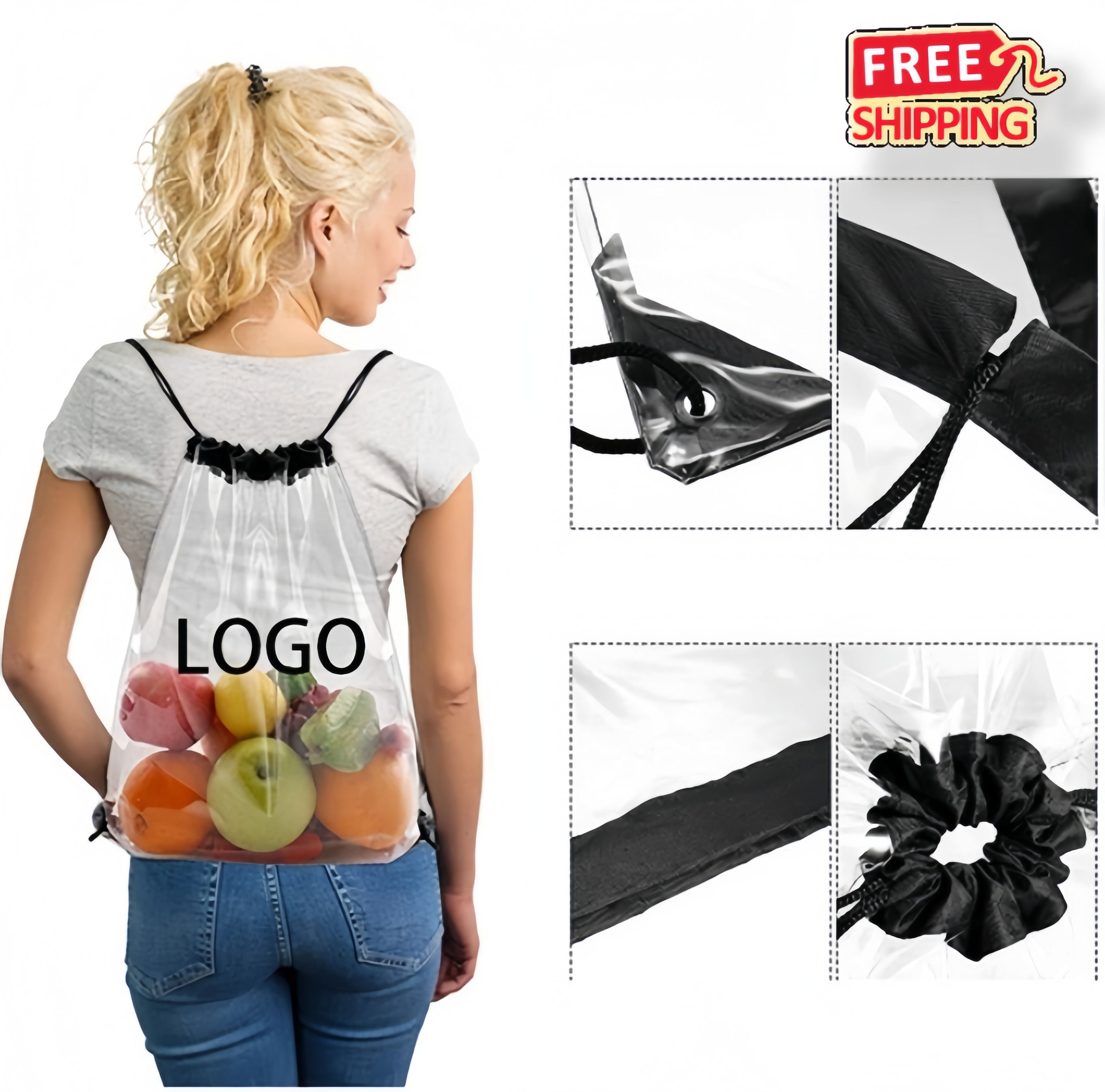 Clear PVC Drawstring Backpack 4