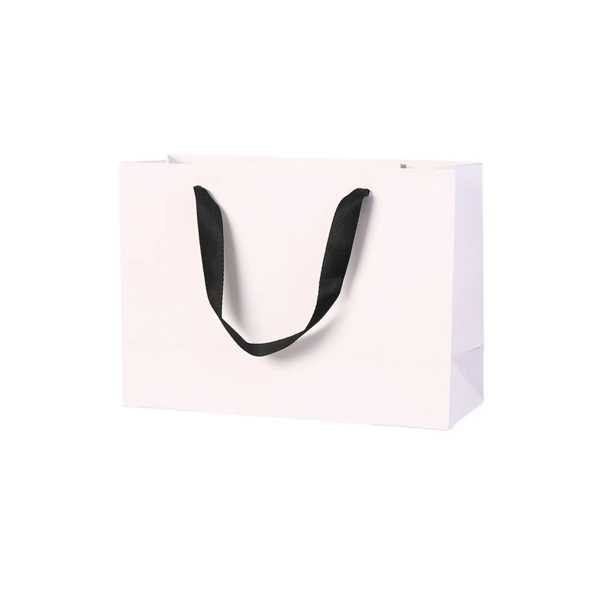 White Kraft Paper Shopping Bags with Ribbon Handles 4