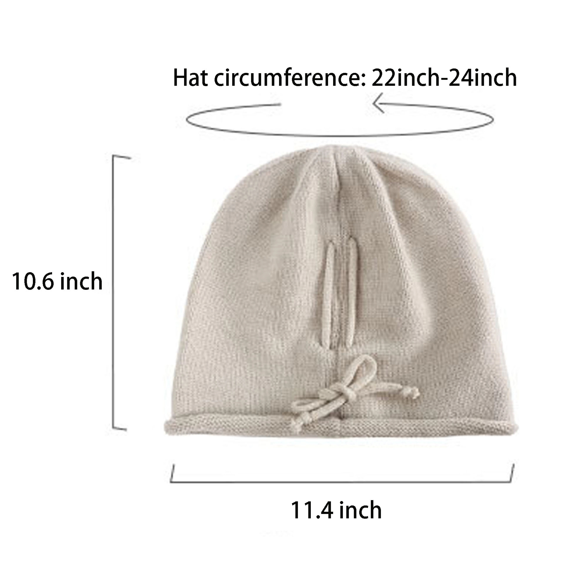 Slouchy Knitted Beanie with Drawstring 6