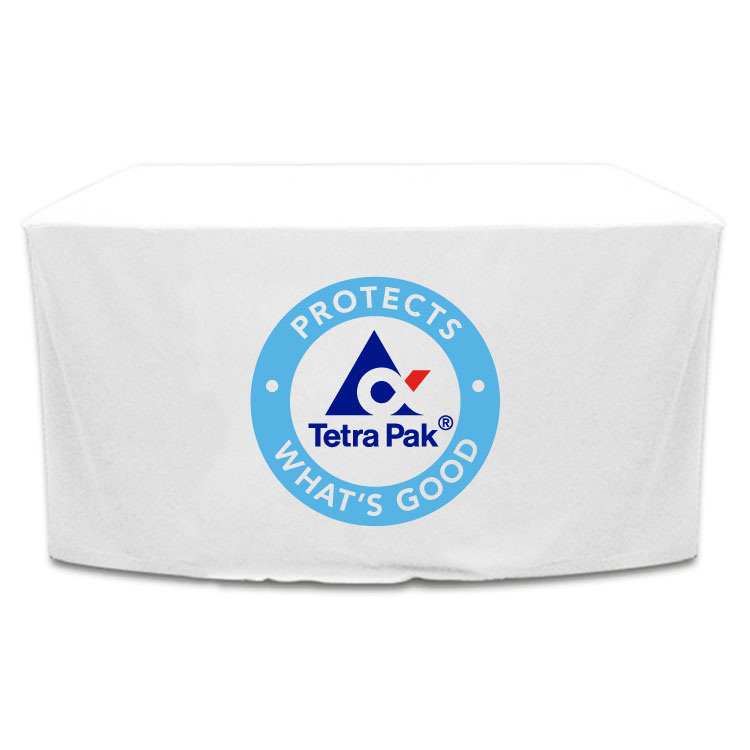 4 ft. x 30 in. Fitted PolyKnit Table Cover (Full Color Logo) 4