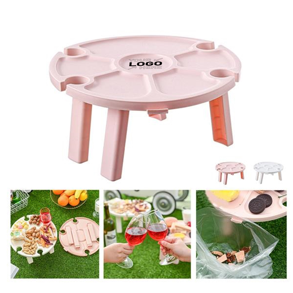 Outdoor Picnic Table with Wine Glass Holder