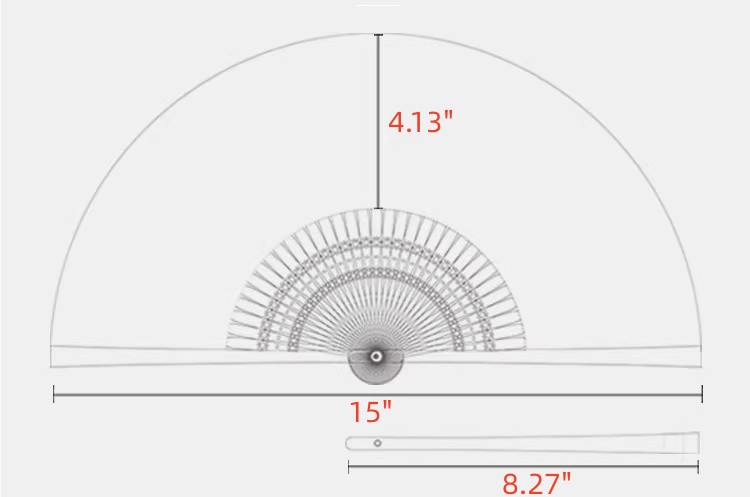 Fabric Bamboo Bone Folding Hand Fan 2