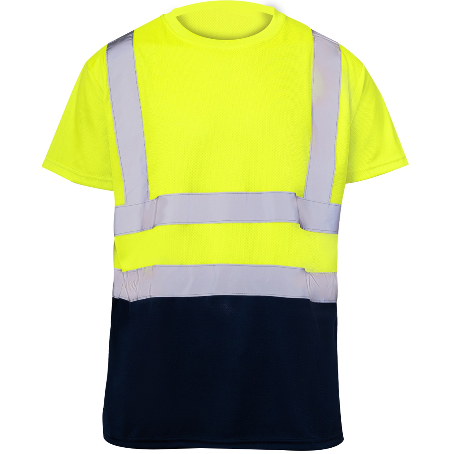 3.8 oz. Polyester Class 2 Color Block Reflective Tape Safety T-Shirt 1