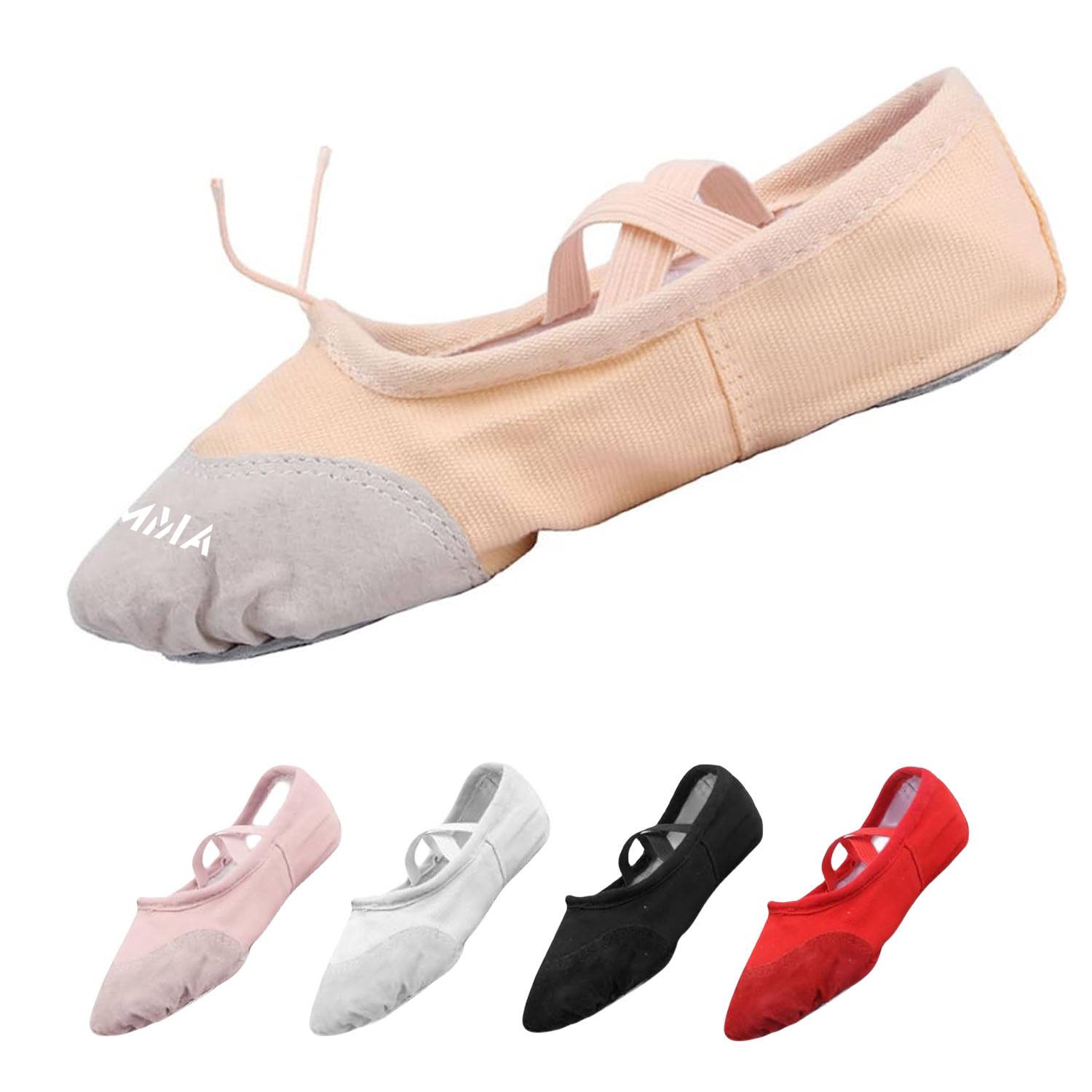 Canvas Ballet Shoes W/ Leather Toe 8