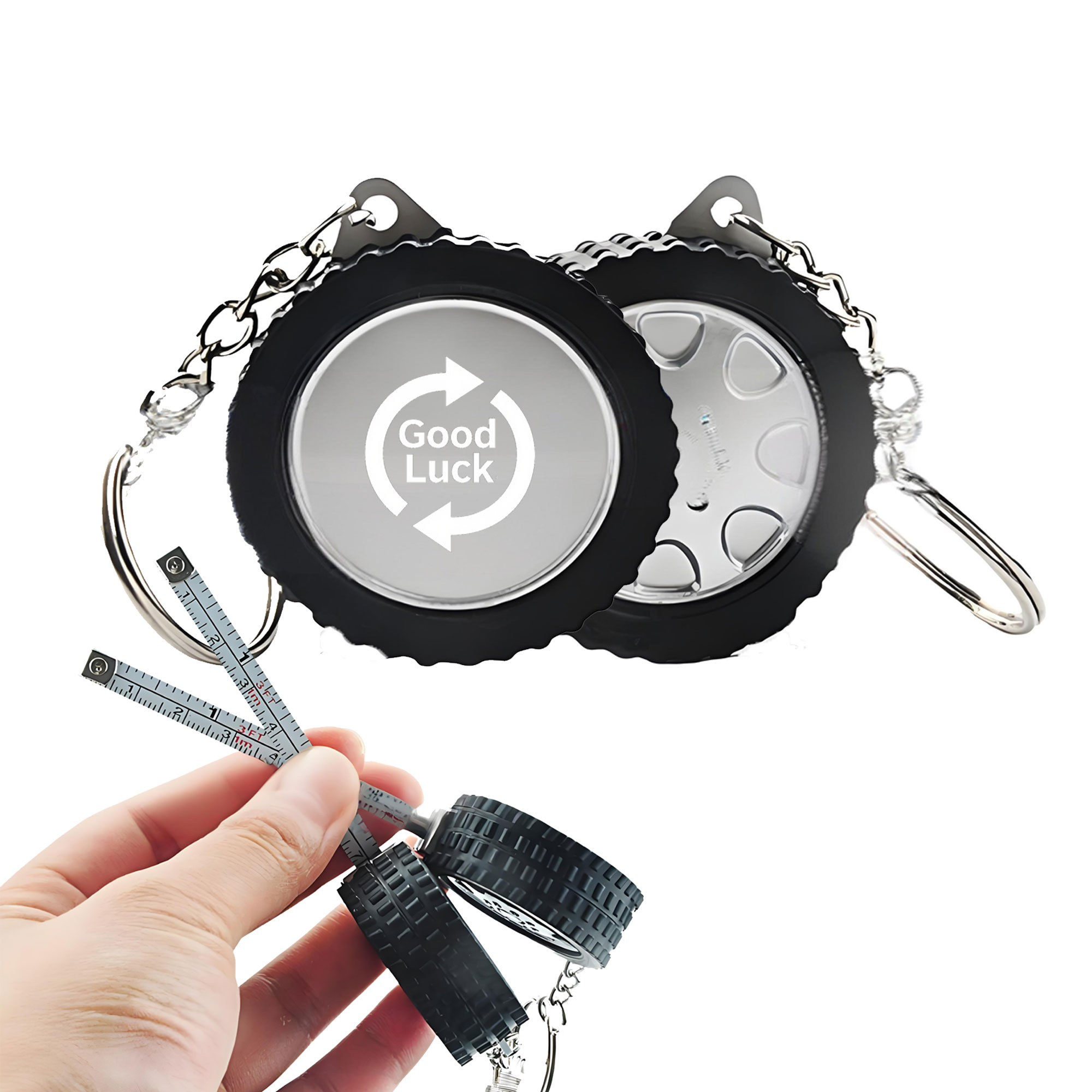 3ft Tire Keychain Steel Tape Measure 1