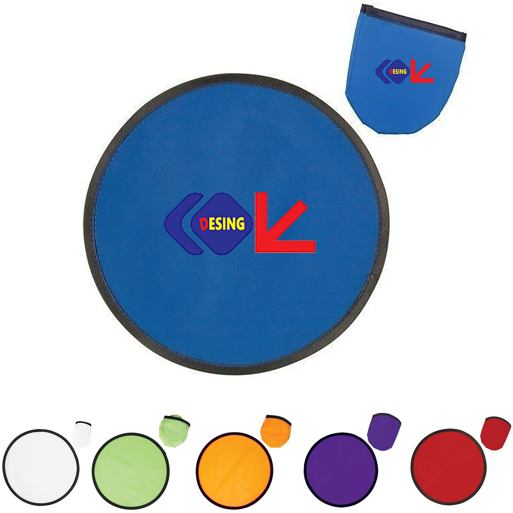MOQ 100 pcs 10" Folding Flying Disc w/Pouch 2