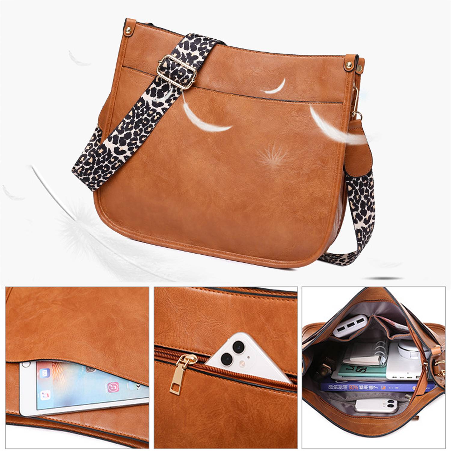 PU Leather Crossbody Bag Fashion Handbag For Women 1