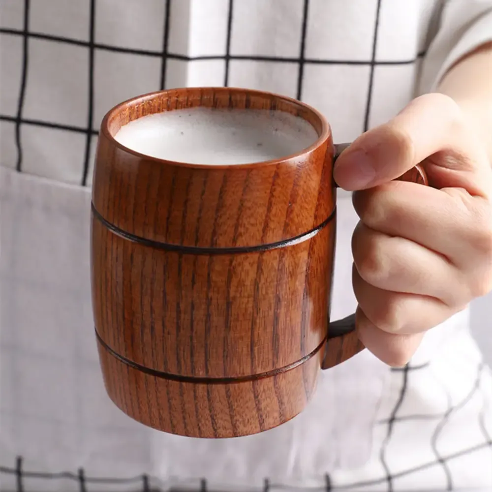12 Oz. Wooden Beer Mug With Handle 7