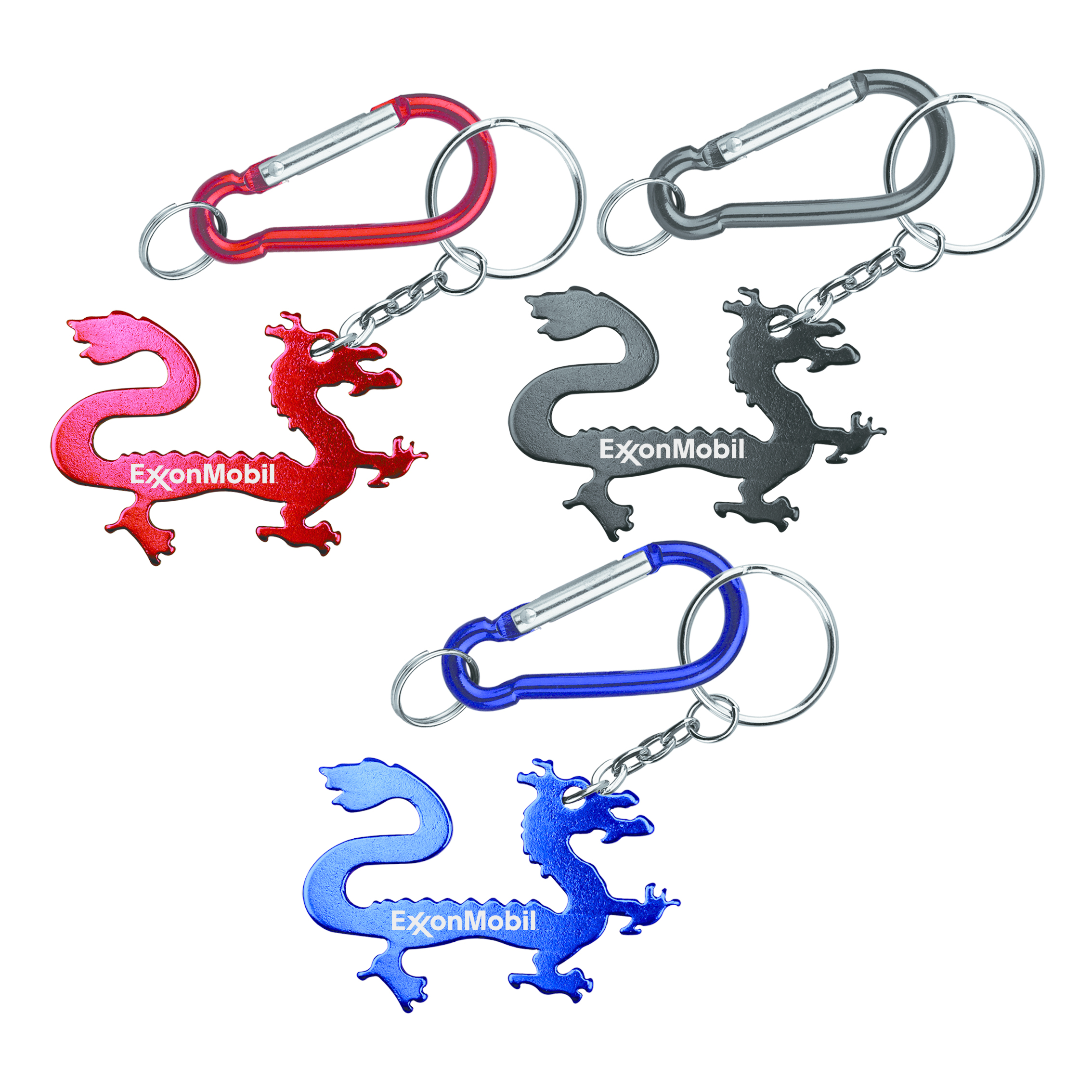 Dragon Shape Bottle Opener with Key Chain & Carabiner