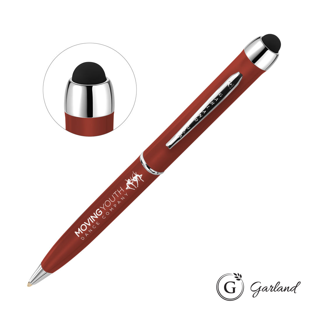 Garland® Stylus Matte Ballpoint Twist Pen - Chrome Accent 10