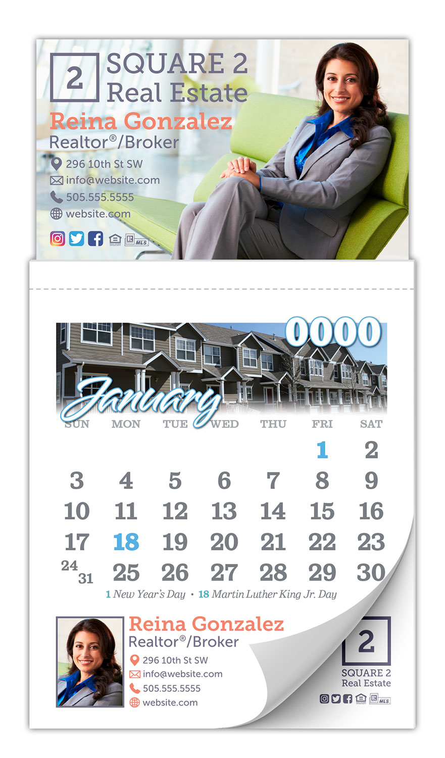 Magna-Cal Business Card Magnet Calendar - Custom 3.5x6.25 2