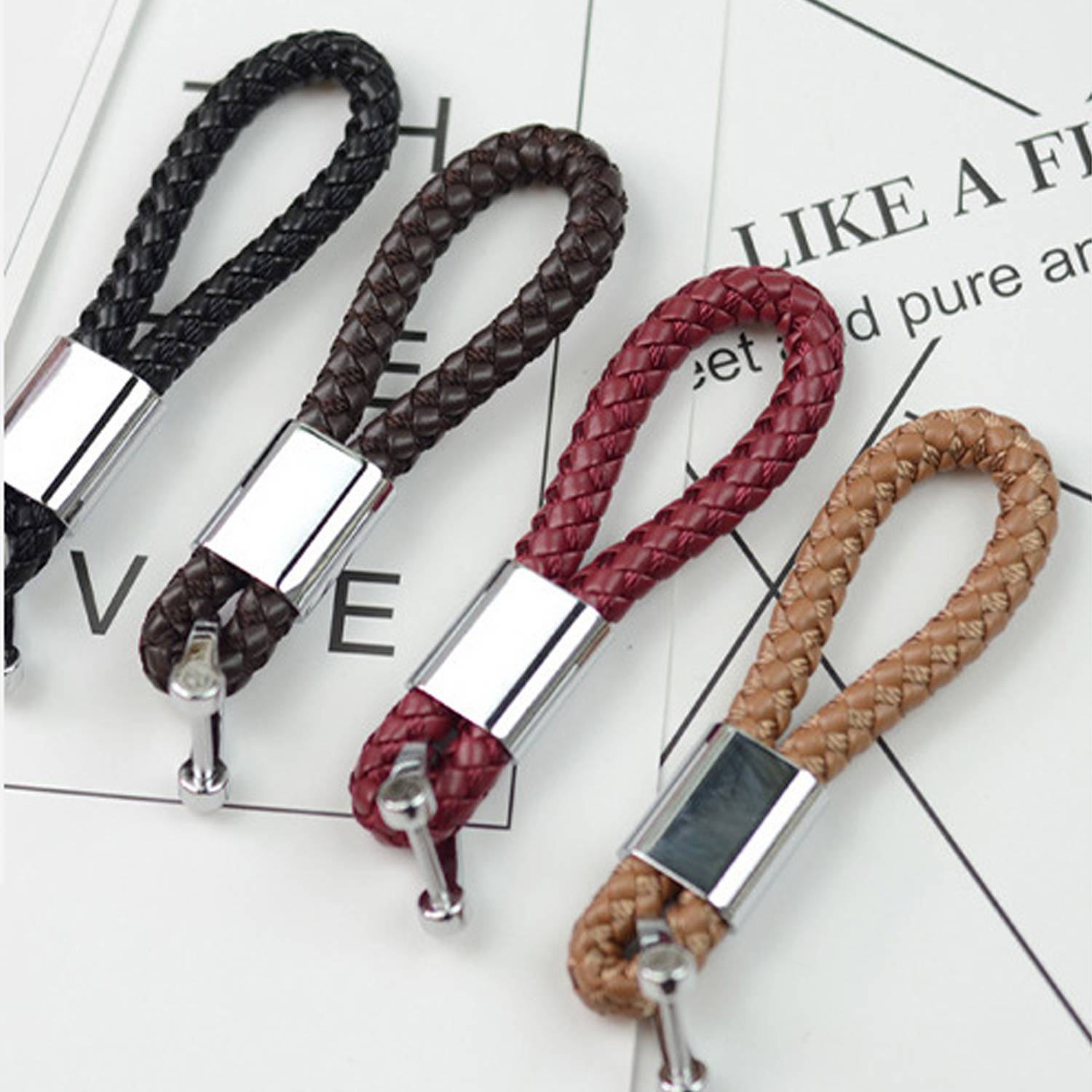Leather Braided Keychain 2