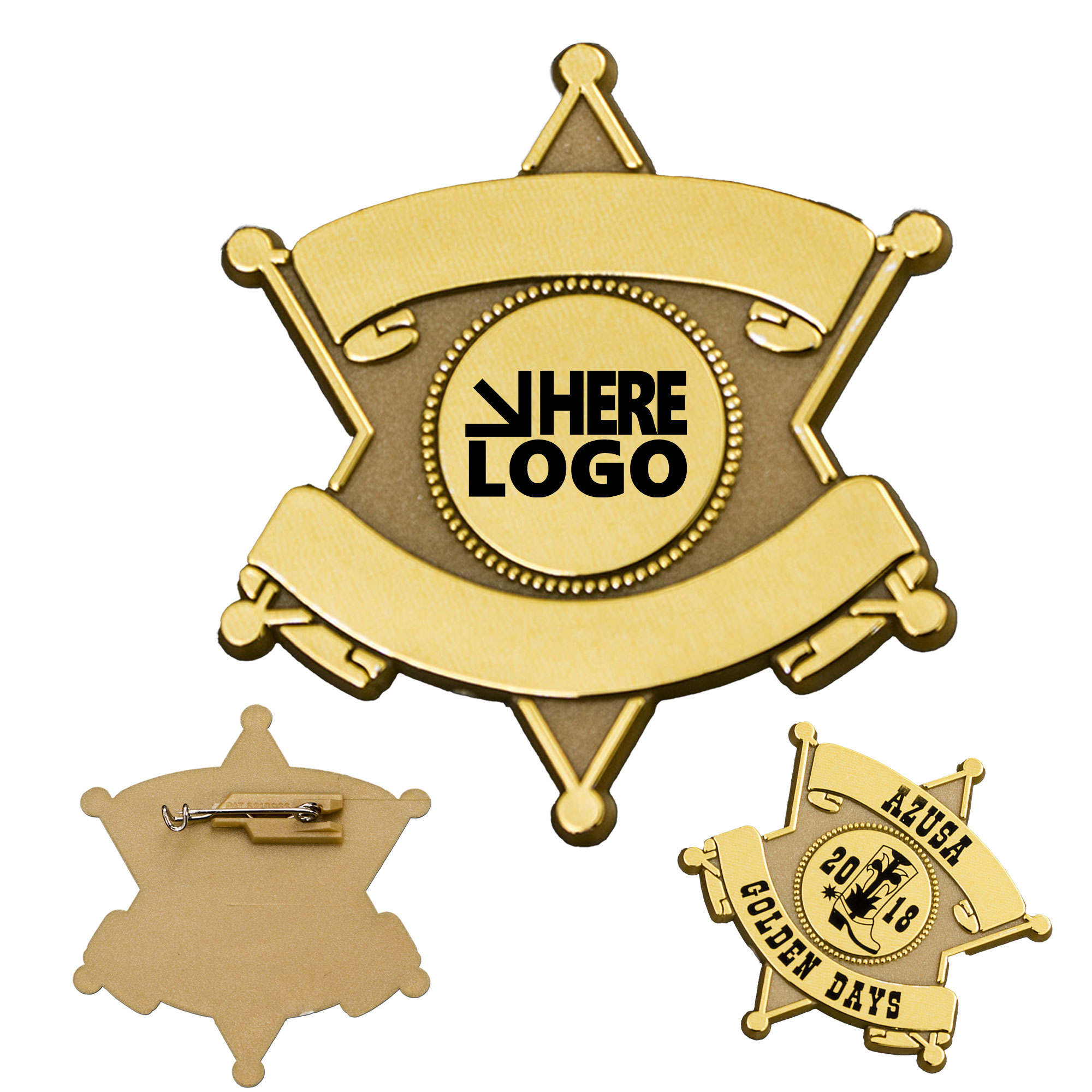 MOQ 100 Custom Aolly Badge Lapel Pins 2.5" 2