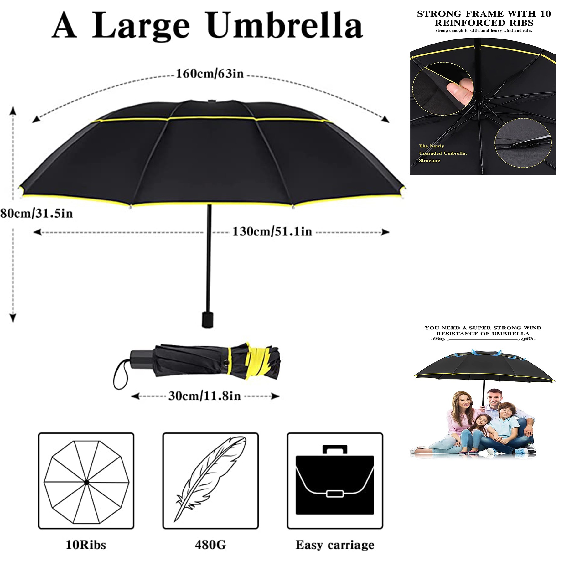 Large Size Compact Golf Umbrella 3