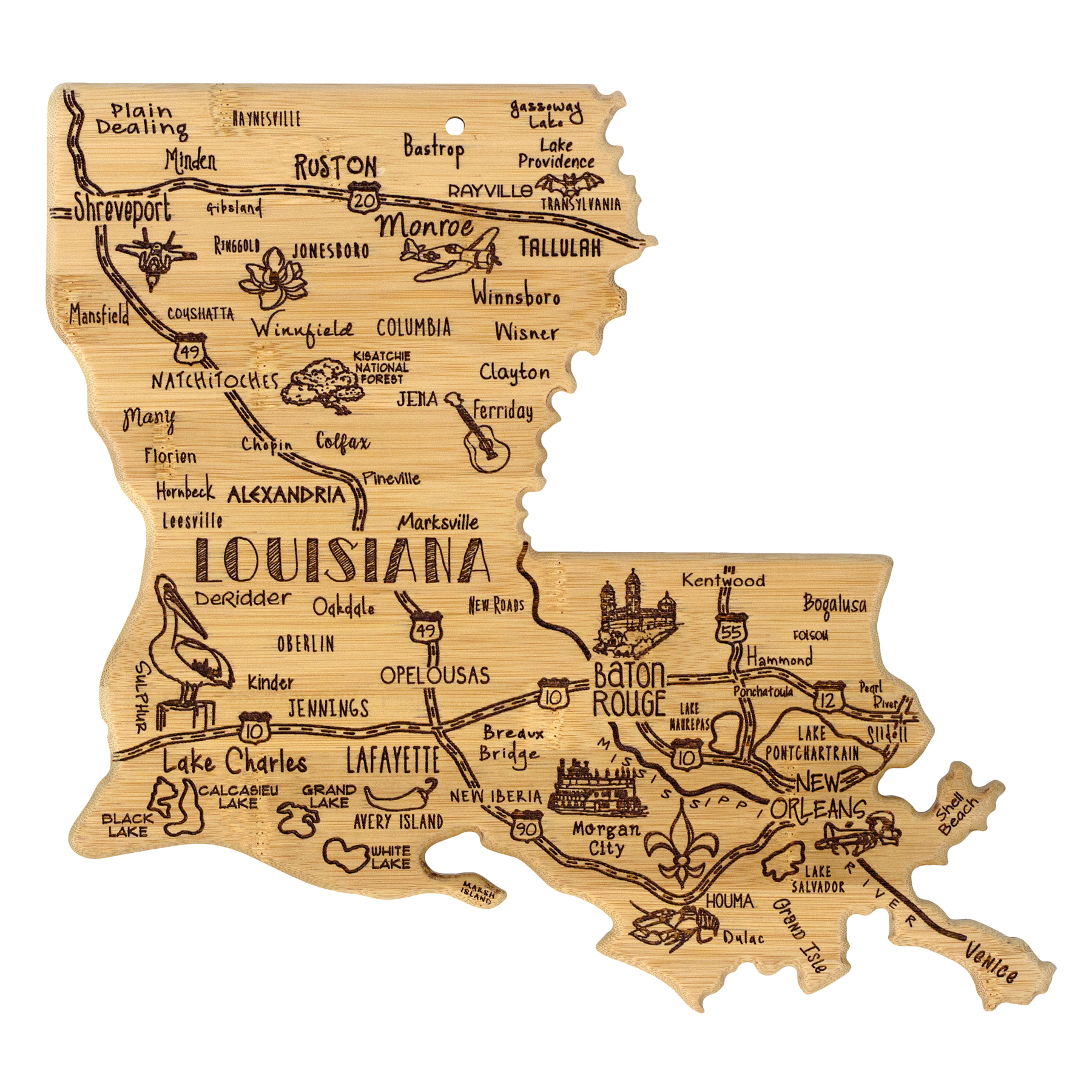 Destination Louisiana Cutting & Serving Board 9