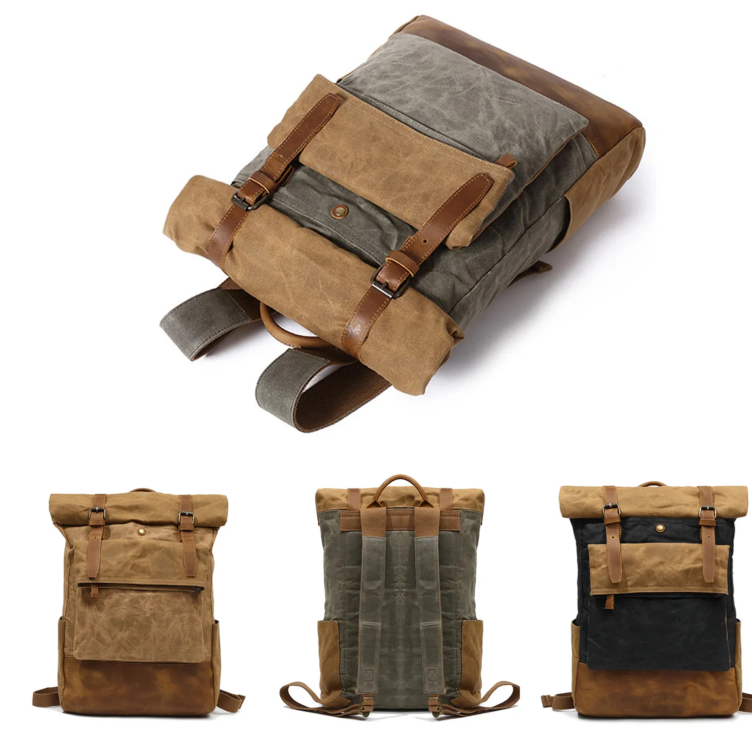 Travel Waxed Canvas Backpack 5