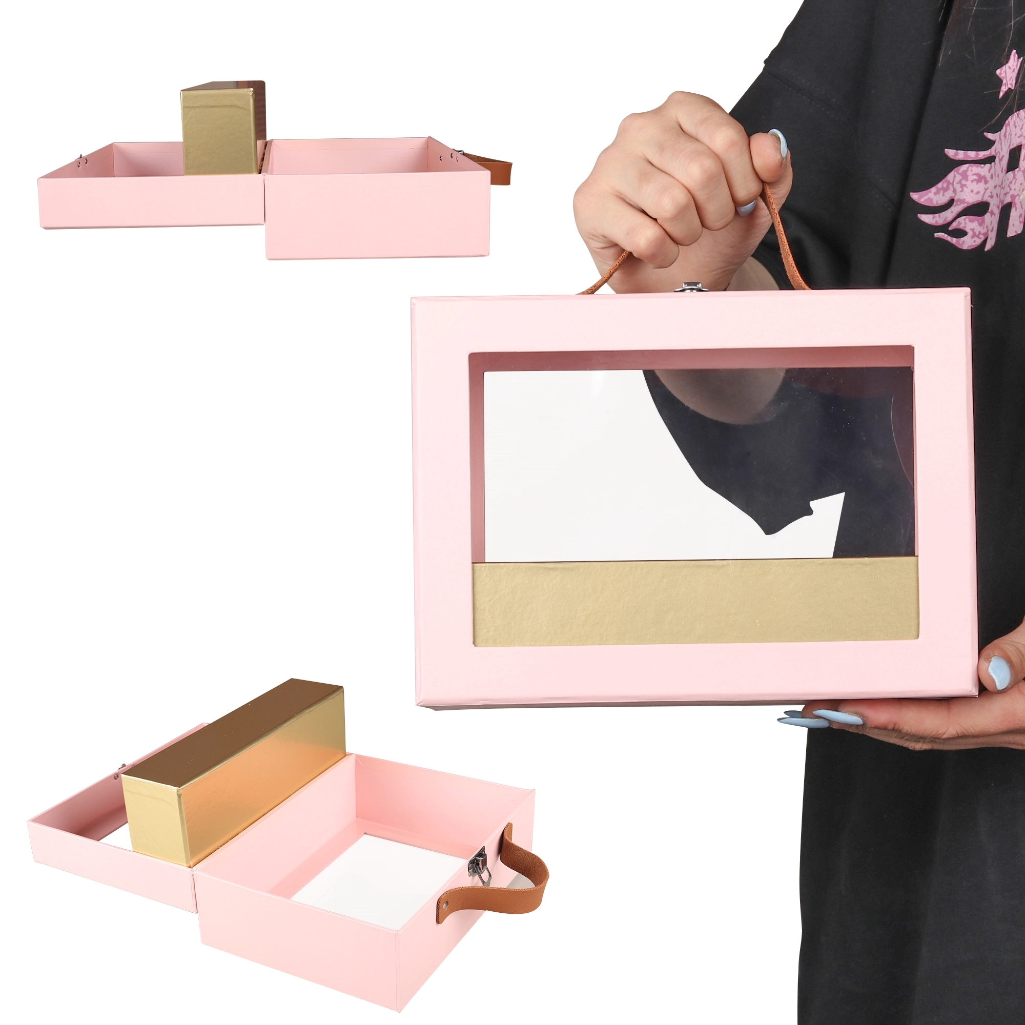 9"x6"x4" Large Square Gift Box With Window 2