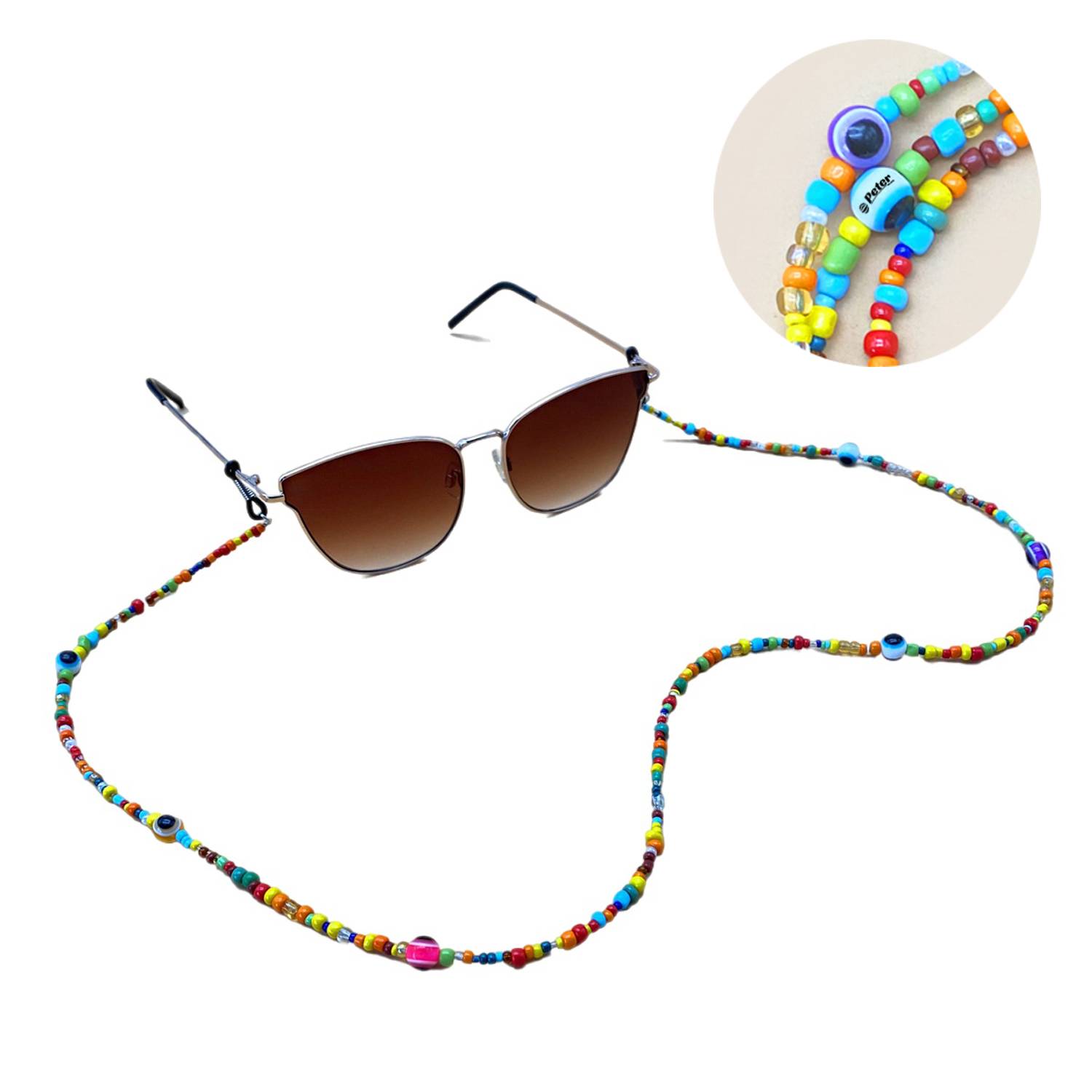 Lightweight Colorful Beaded Eyeglass Chain 2