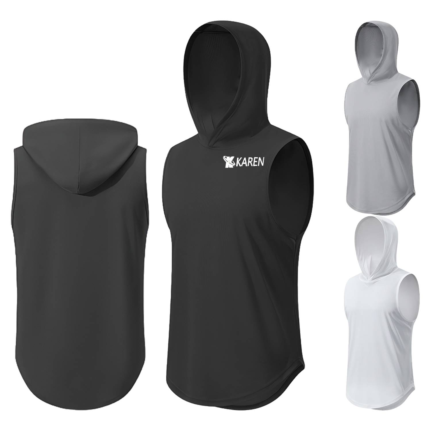 Quick Drying Loose Hooded Fitness Sport Vest 2