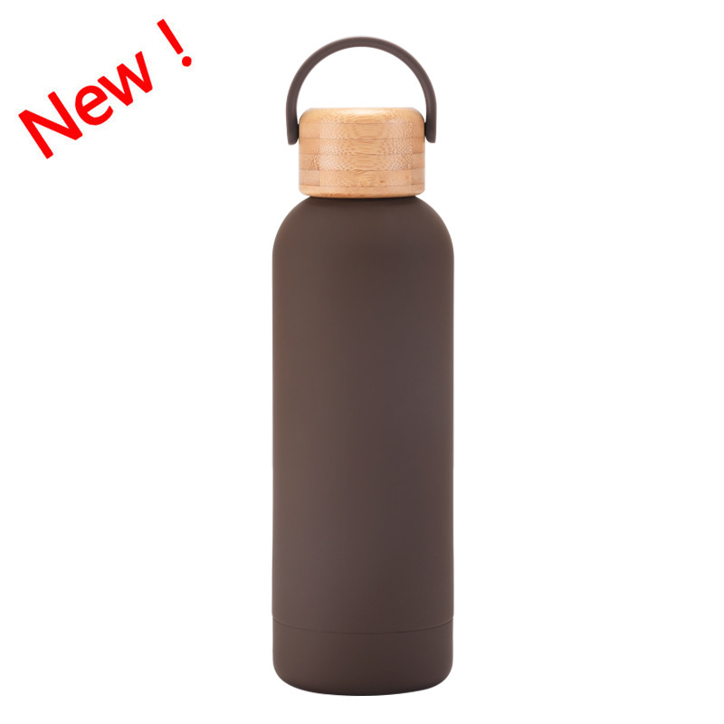 17 oz. Double Wall Stainless Steel Water Bottle w/ Bamboo Lid 15