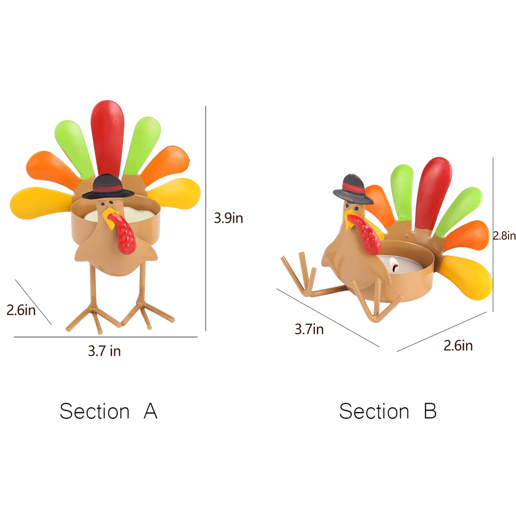 Thanksgiving Turkey Tealight Candle Holder 3