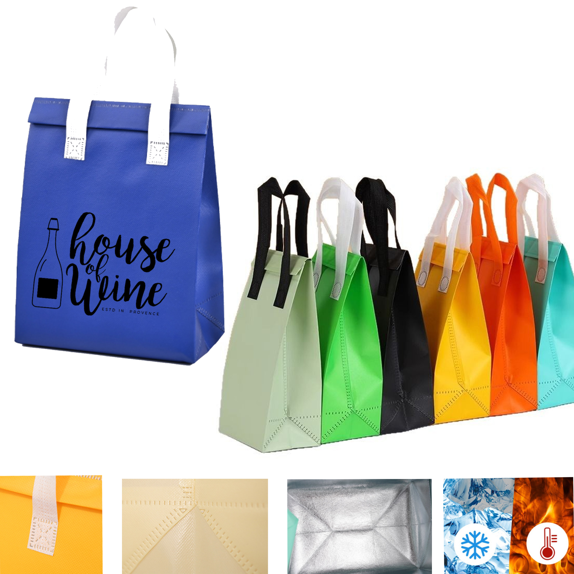 Food Delivery Tote Bag Takeout Carrier with Handles 6