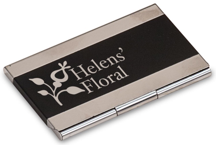 3 3/4" x 2 1/2" Black Business Card Holder 3