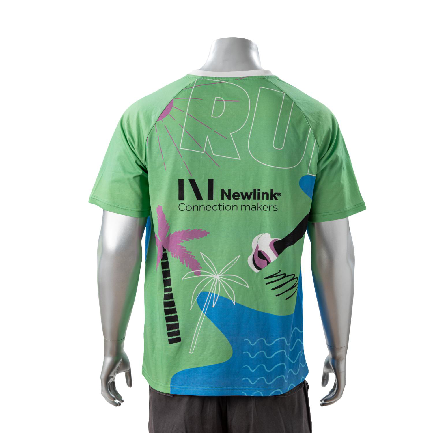 100% Cotton Full Color Pigmented Digital Print Men's Raglan V-Neck T-Shirt - 5.3 oz 2