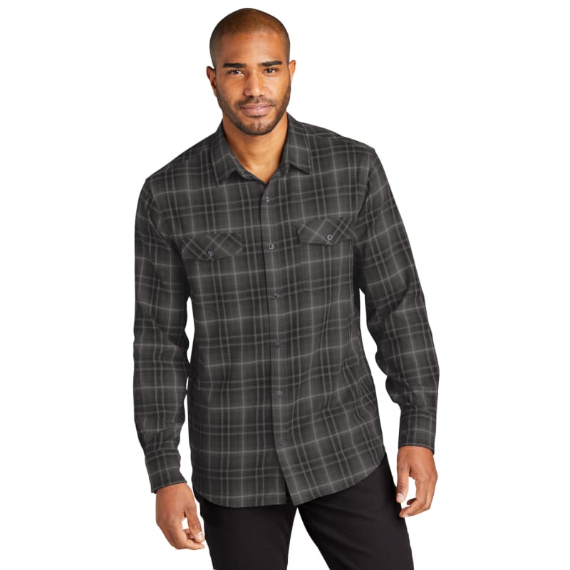 Port Authority Long Sleeve Ombre Plaid Shirt 3