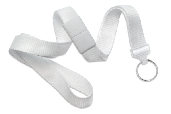 5/8" Blank Breakaway Lanyard w/Split Ring (White) 1