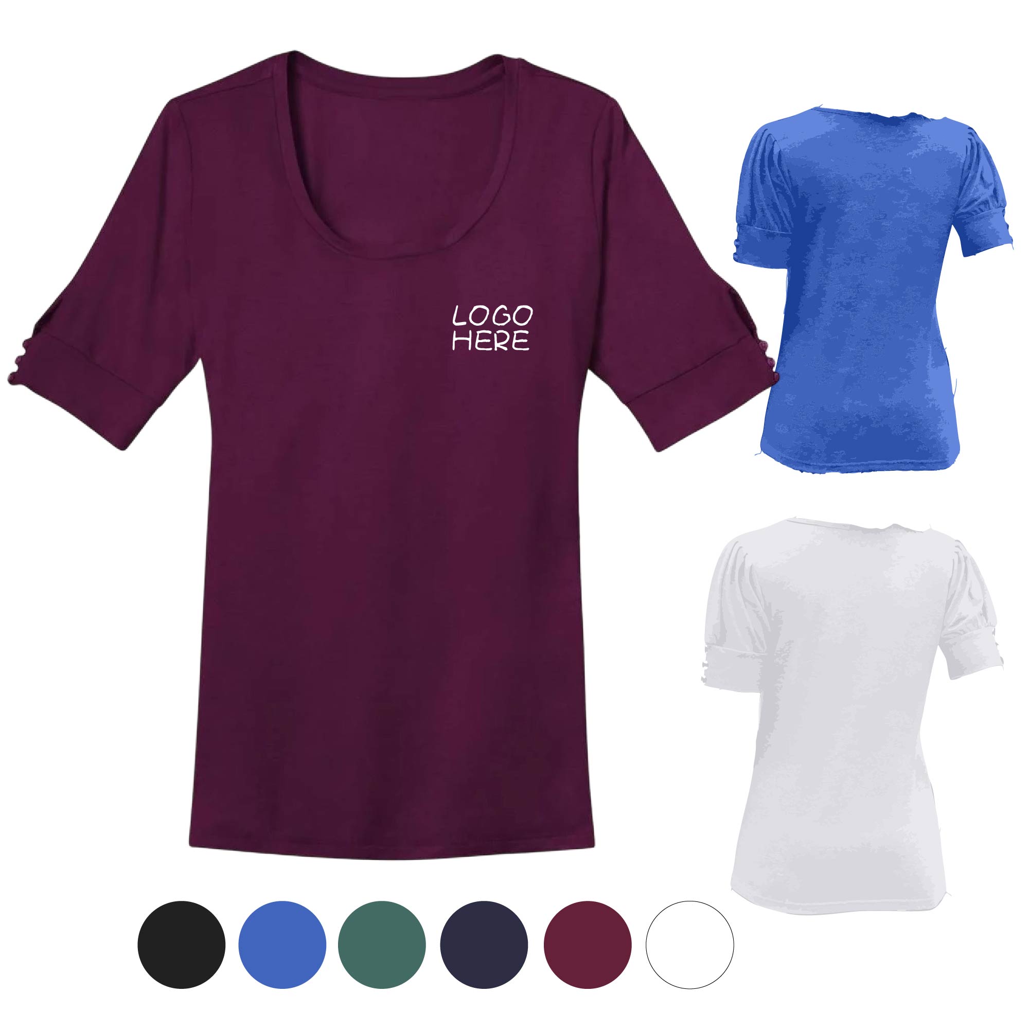 Ladies Scoop Neck Shirt 2