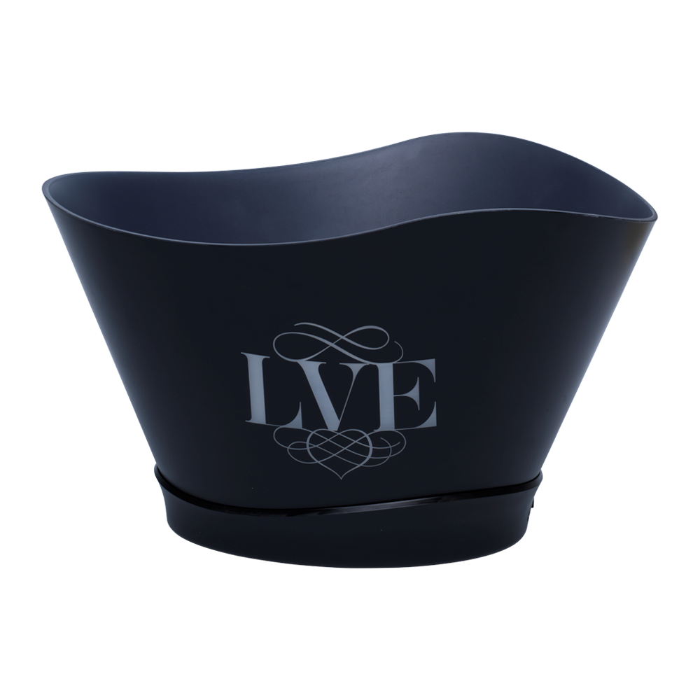 Large Black Plastic LED Ice Bucket 9