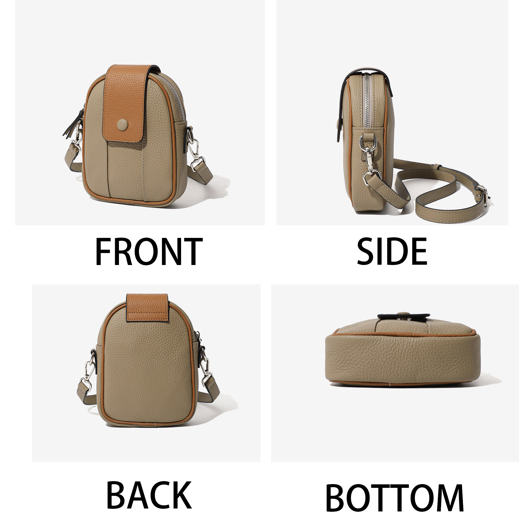 Genuine Leather Multifunctional cross-body phone bag 5